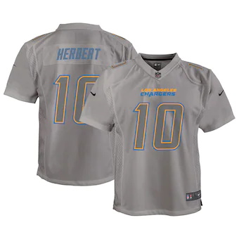 youth nike justin herbert gray los angeles chargers atmosph